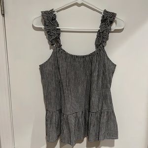 Madewell gingham peplum top